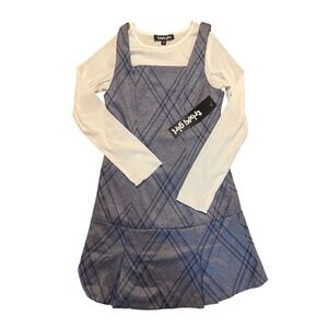 Trixxi Girl Plaid Jumper Dress Set Long Sleeve Top Girls Size S‎